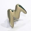M shaped gold badge