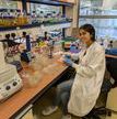 Janvi Gianchandani Baxani working in a lab.